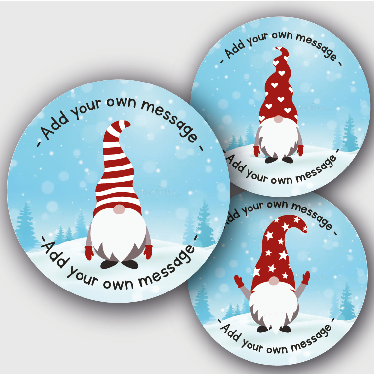 24 Personalised Christmas Stickers Mixed Gonk